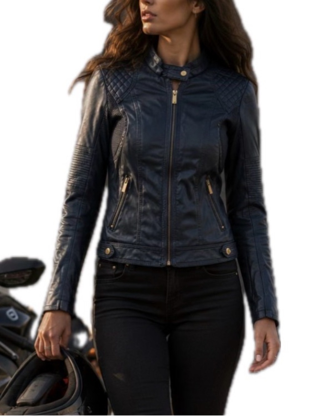 Ci Sono Moto Jacket. Navy Blue. Size S.